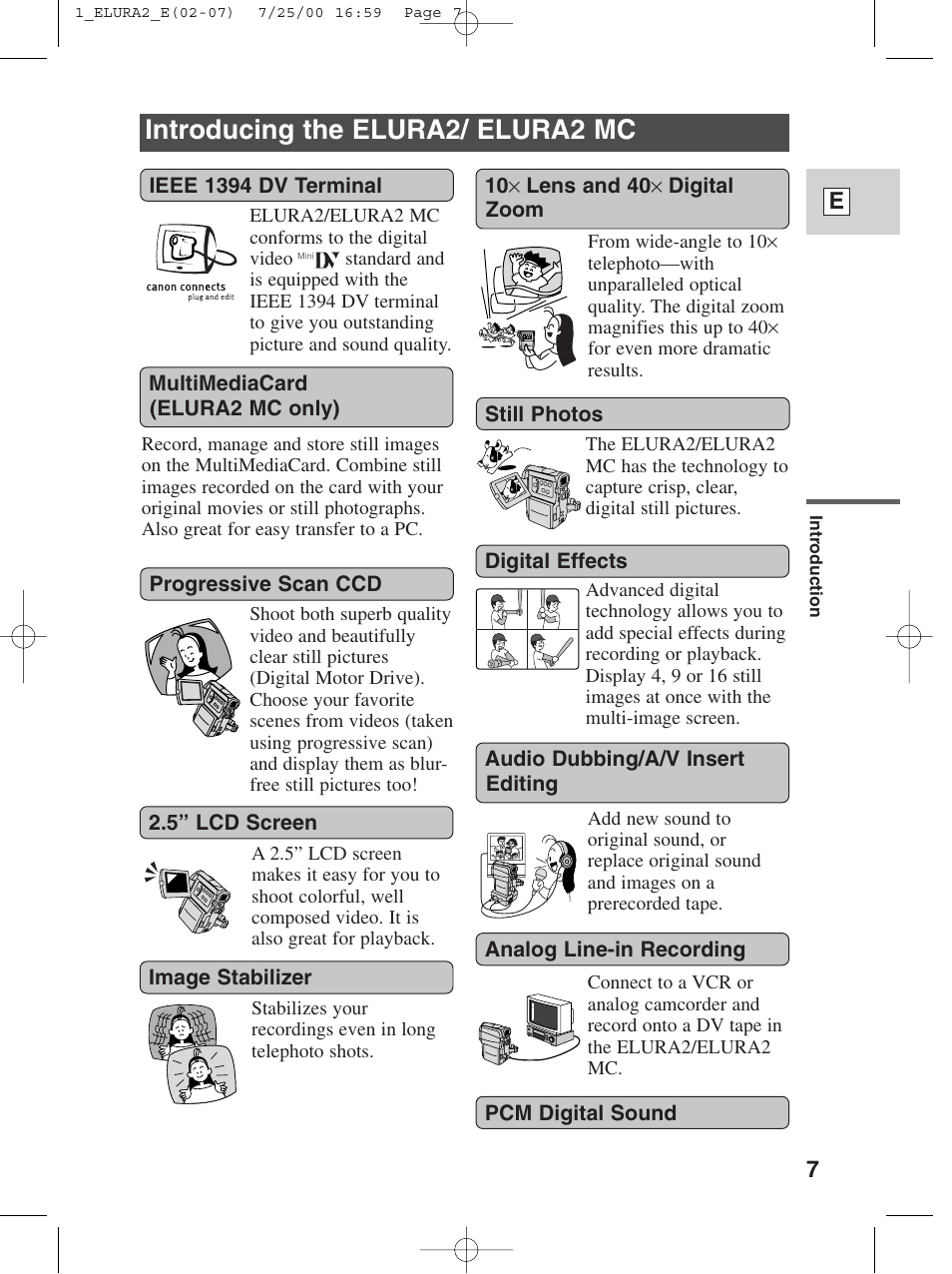 Introducing the elura2/ elura2 mc | Canon Elura 2 MC User Manual | Page 7 / 147