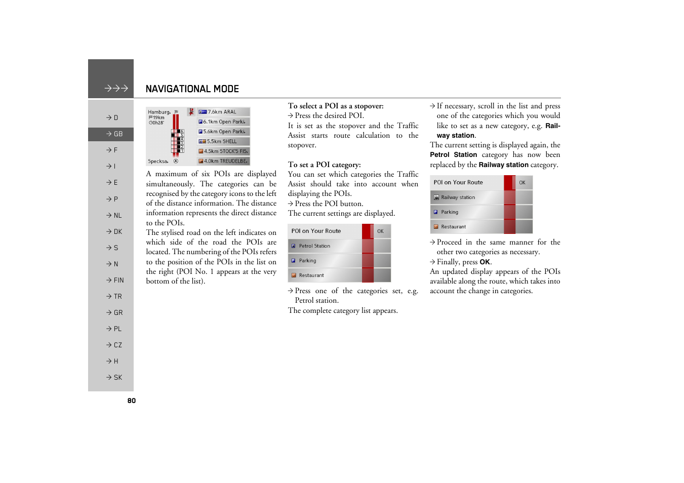 Navigational mode | Becker TRAFFIC ASSIST Z200 User Manual | Page 80 / 117