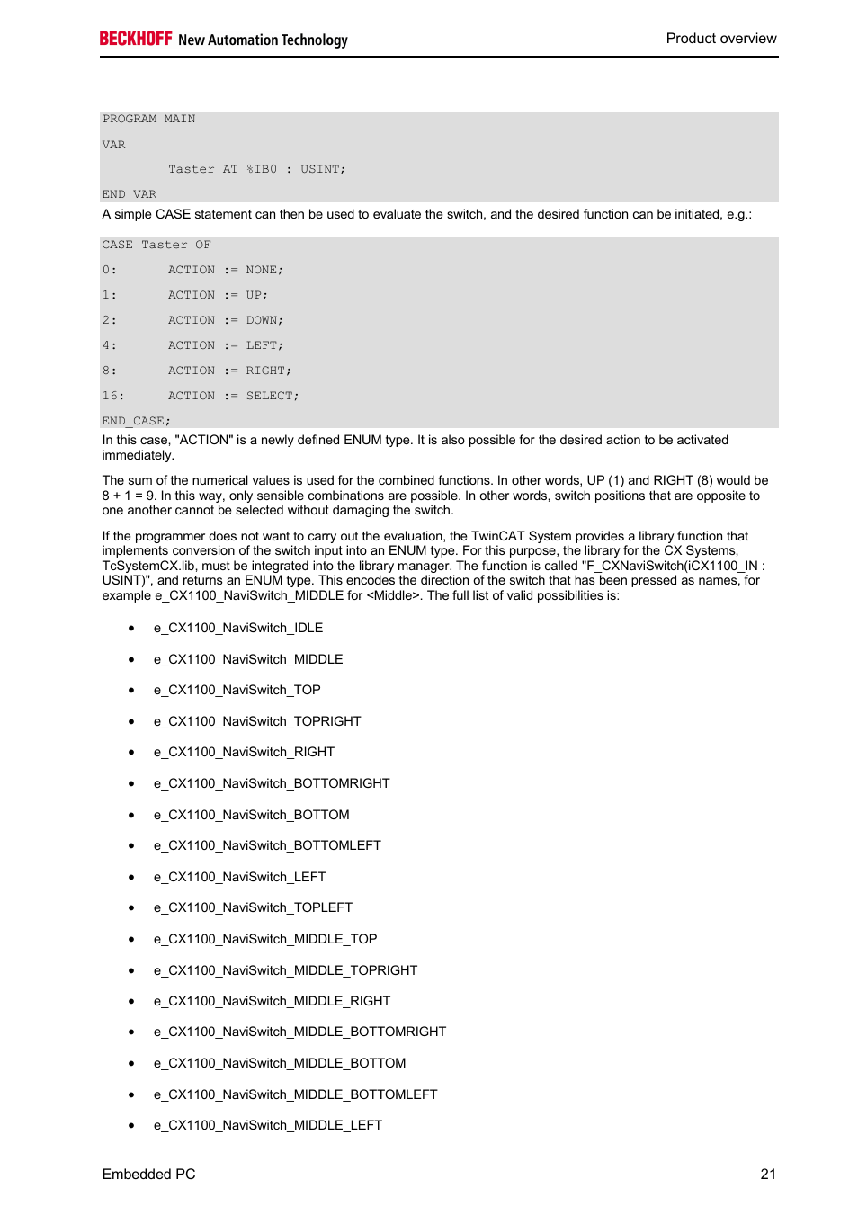 BECKHOFF CX1100-000x User Manual | Page 23 / 66