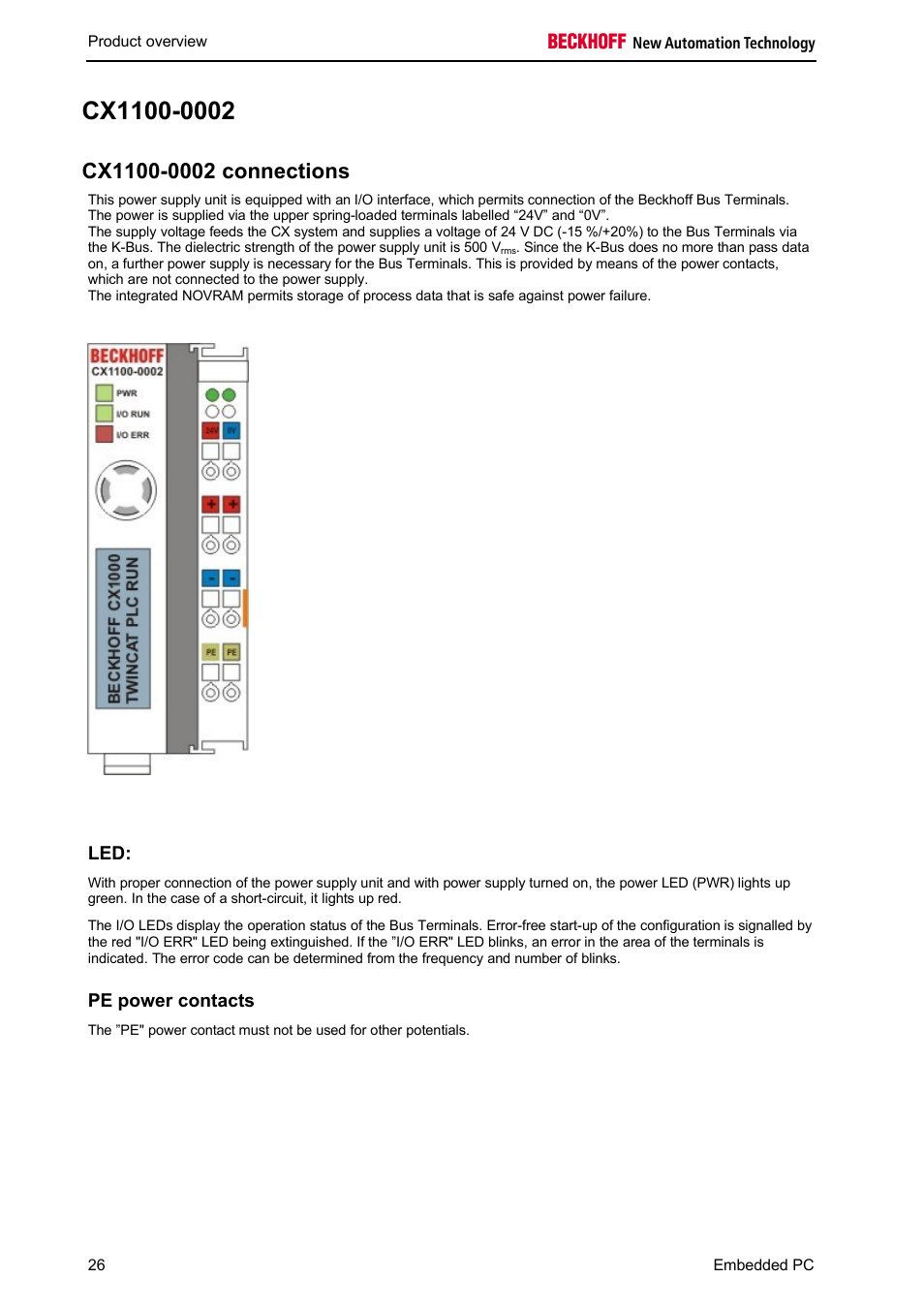 BECKHOFF CX1100-000x User Manual | Page 28 / 66