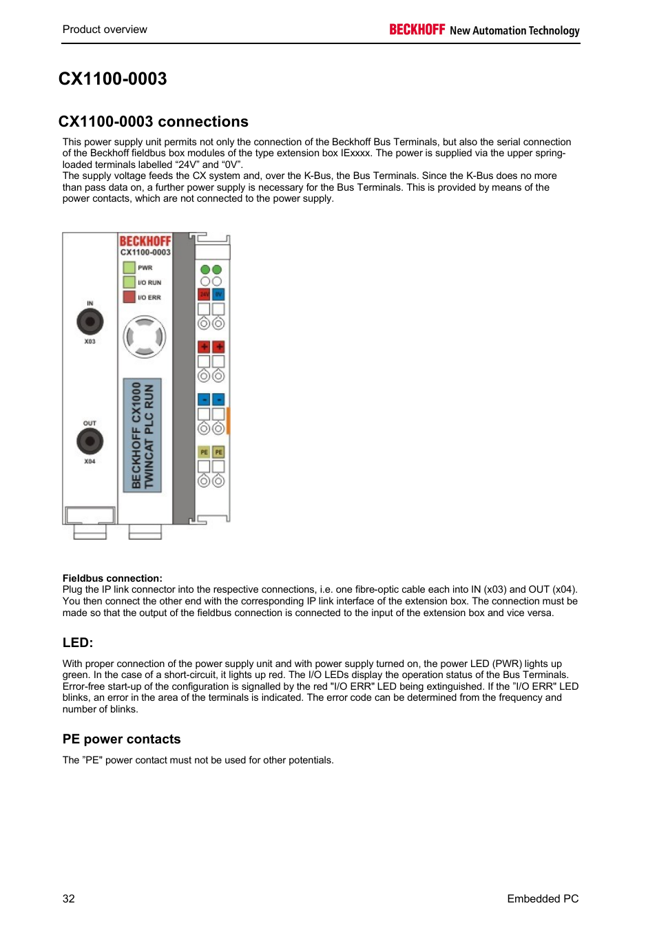 BECKHOFF CX1100-000x User Manual | Page 34 / 66