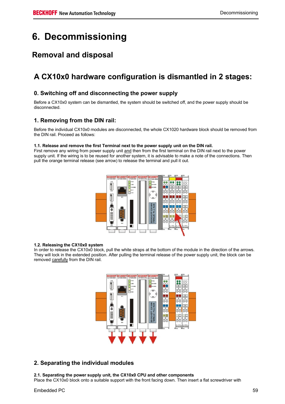 Decommissioning | BECKHOFF CX1100-000x User Manual | Page 61 / 66