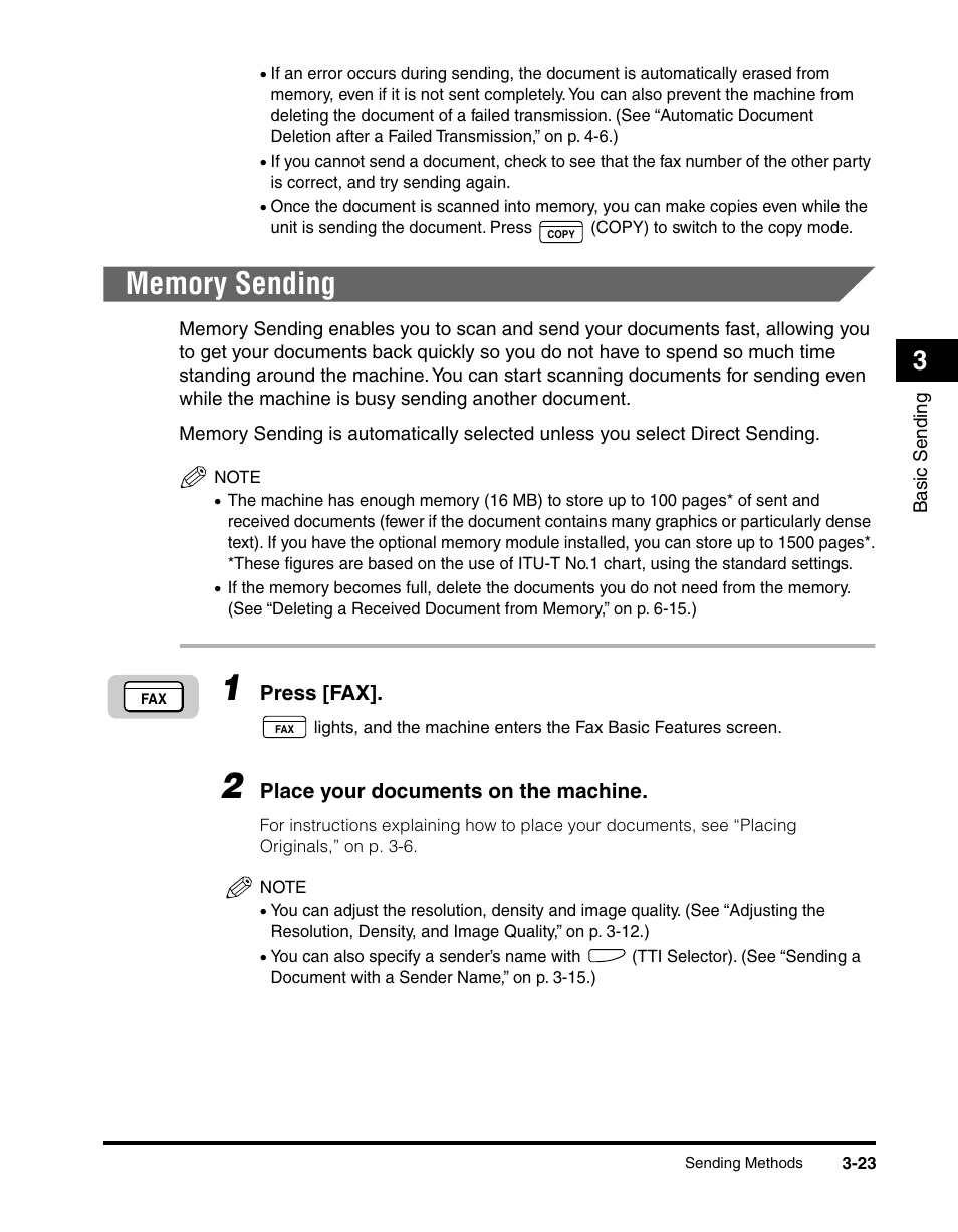 Memory sending, Memory sending -23 | Canon IMAGERUNNER 2010F User Manual | Page 106 / 382