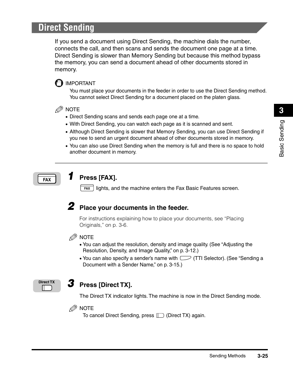Direct sending, Direct sending -25, See “direct sending,” on p. 3-25.) | Canon IMAGERUNNER 2010F User Manual | Page 108 / 382