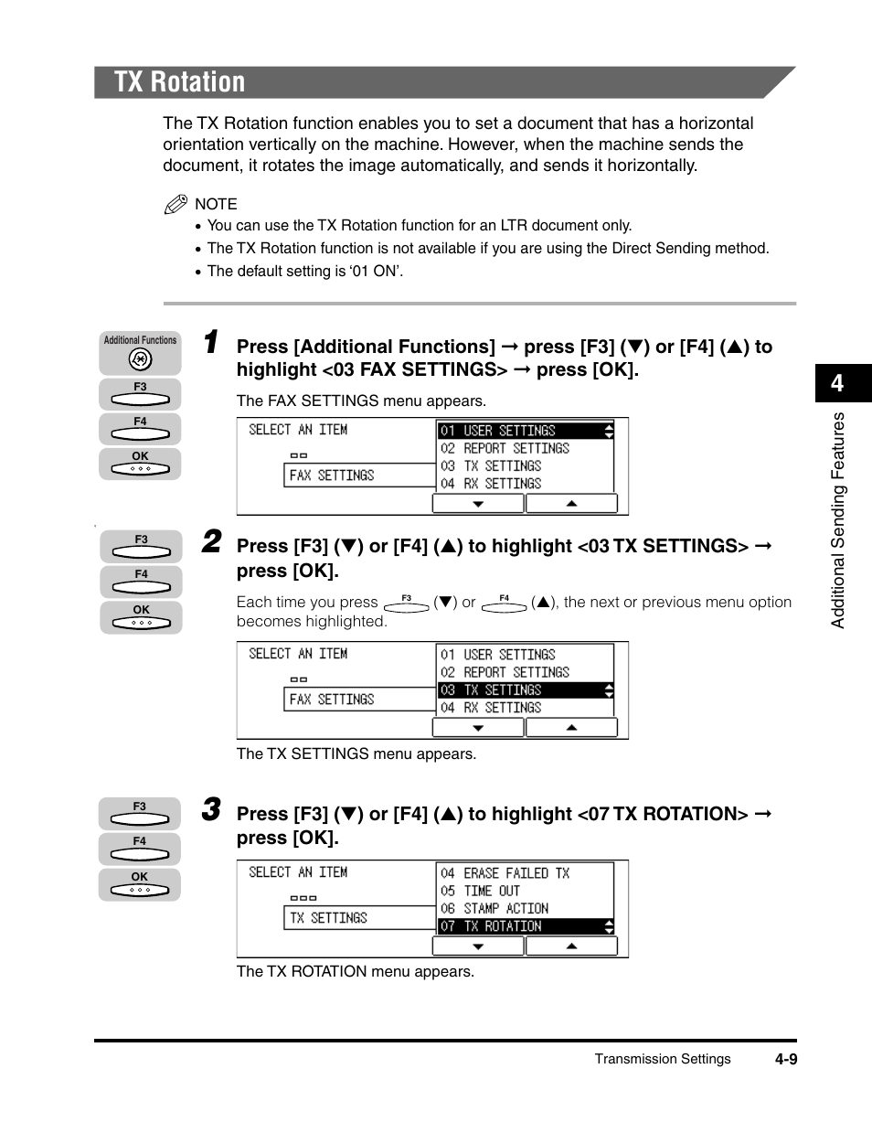Tx rotation, Tx rotation -9 | Canon IMAGERUNNER 2010F User Manual | Page 132 / 382