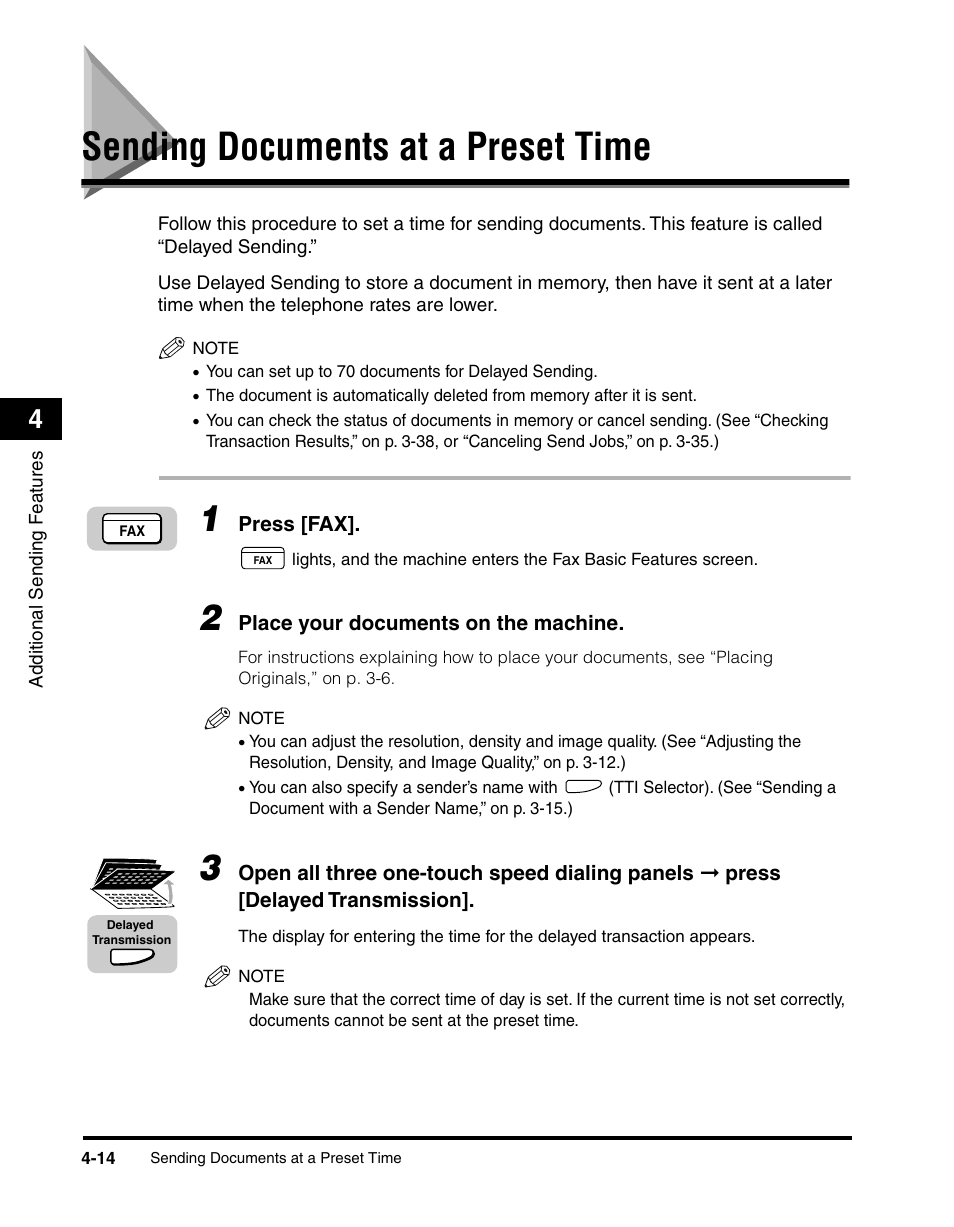 Sending documents at a preset time, Sending documents at a preset time -14 | Canon IMAGERUNNER 2010F User Manual | Page 137 / 382