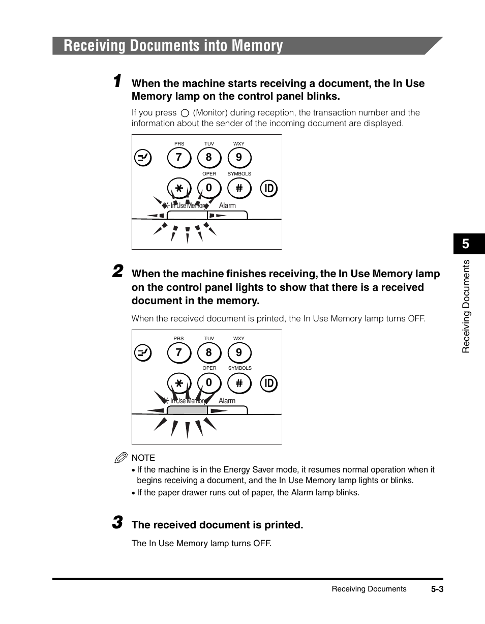 Receiving documents into memory, Receiving documents into memory -3 | Canon IMAGERUNNER 2010F User Manual | Page 156 / 382