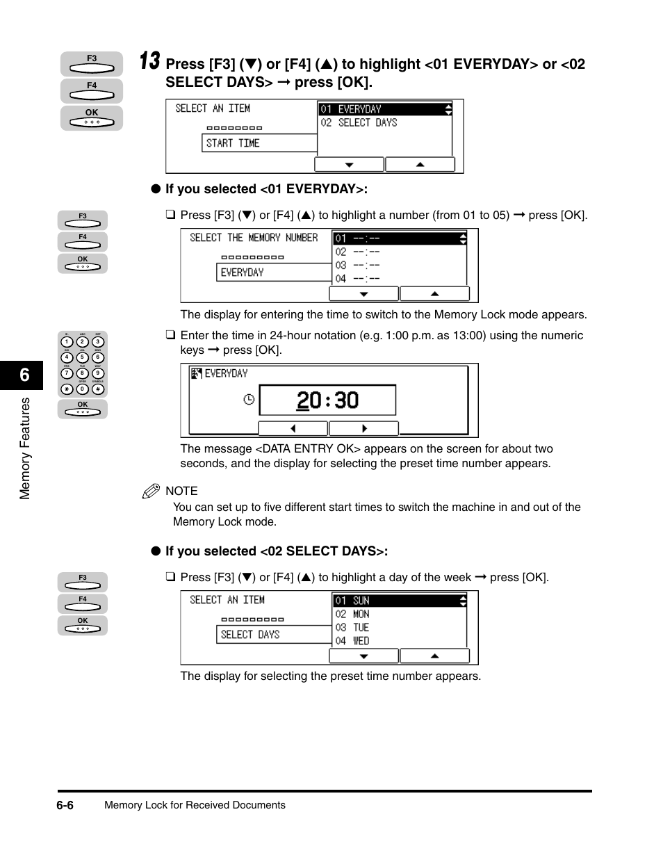 If you selected <01 everyday, If you selected <02 select days | Canon IMAGERUNNER 2010F User Manual | Page 191 / 382