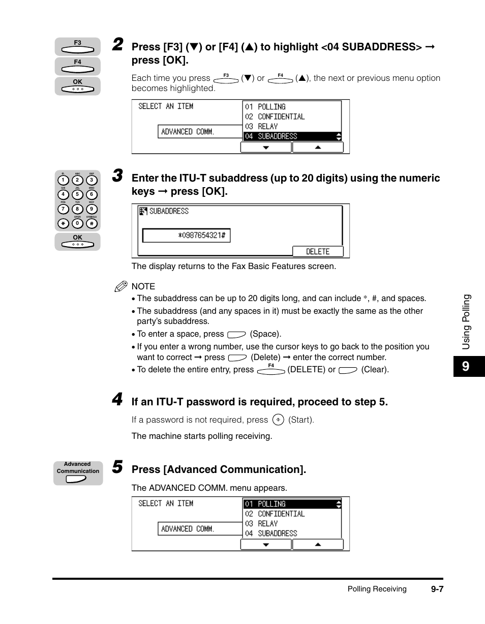 Press [advanced communication | Canon IMAGERUNNER 2010F User Manual | Page 258 / 382