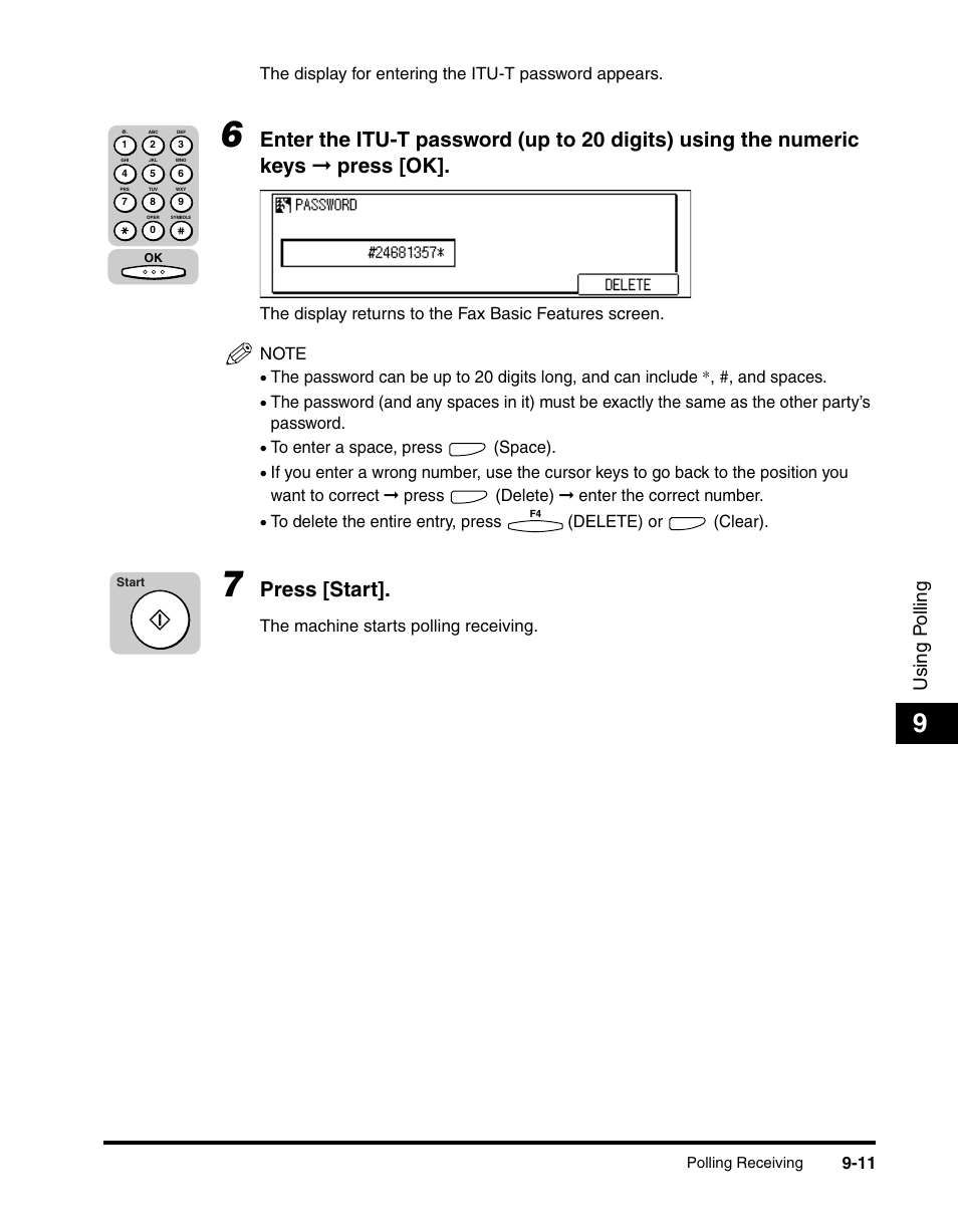 Press [start, Using p olling | Canon IMAGERUNNER 2010F User Manual | Page 262 / 382