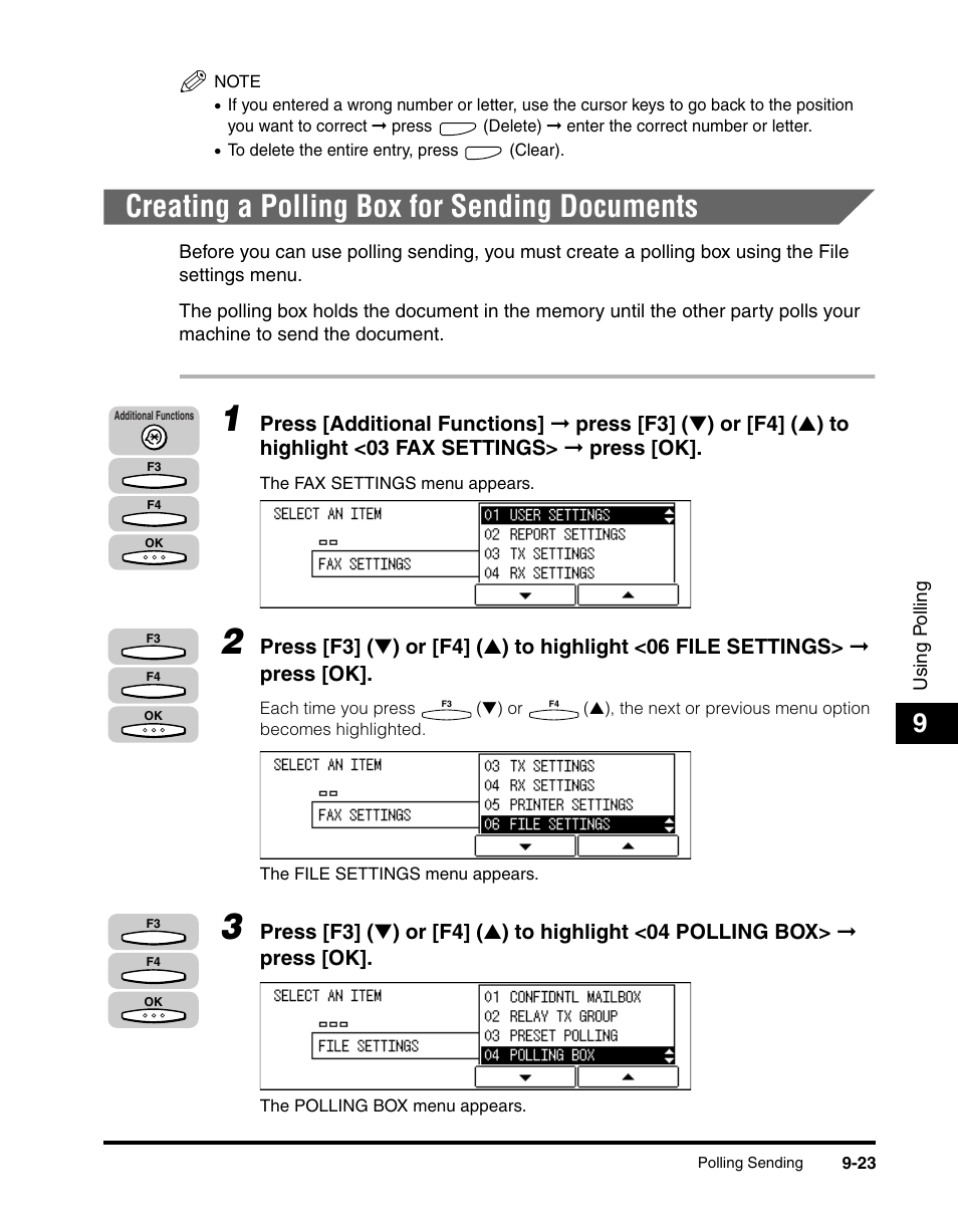 Creating a polling box for sending documents, Creating a polling box for sending documents -23 | Canon IMAGERUNNER 2010F User Manual | Page 274 / 382