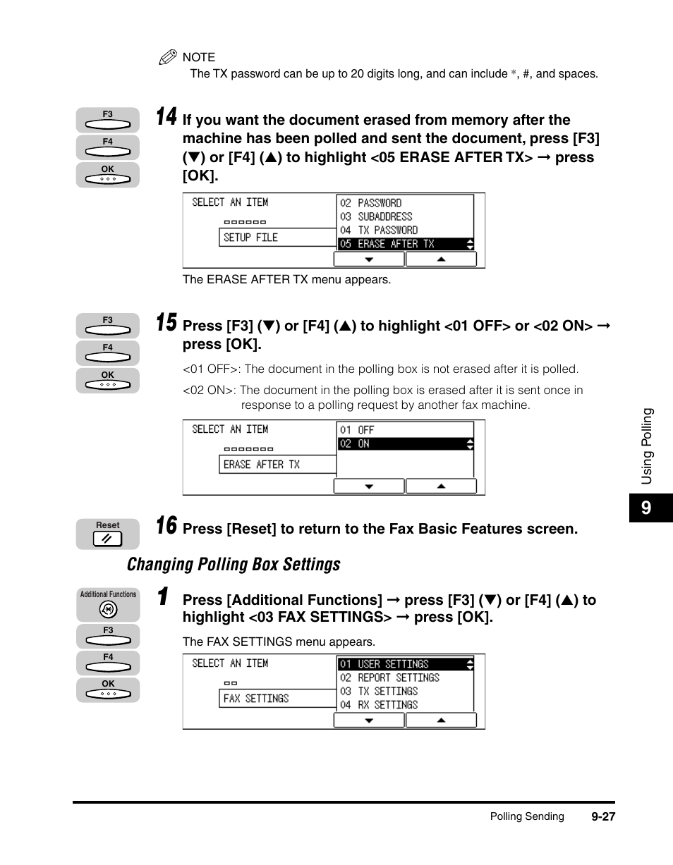 Changing polling box settings -27, Changing polling box settings | Canon IMAGERUNNER 2010F User Manual | Page 278 / 382