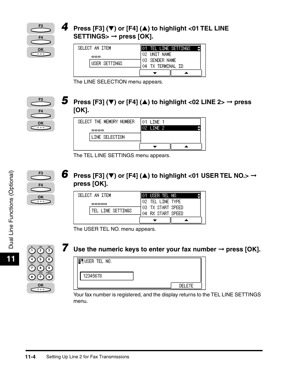 Dual line functions (optional) | Canon IMAGERUNNER 2010F User Manual | Page 309 / 382