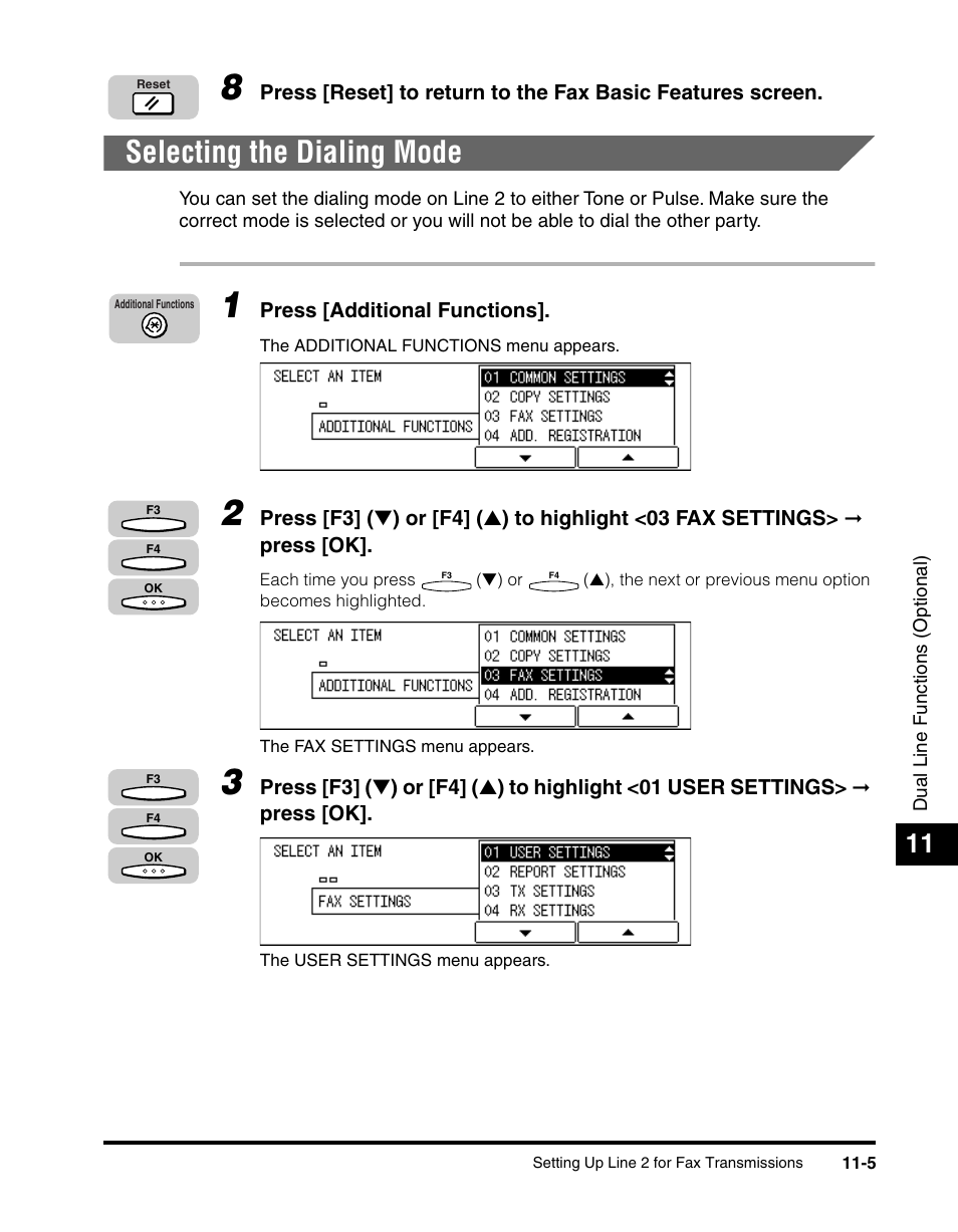 Selecting the dialing mode, Selecting the dialing mode -5 | Canon IMAGERUNNER 2010F User Manual | Page 310 / 382
