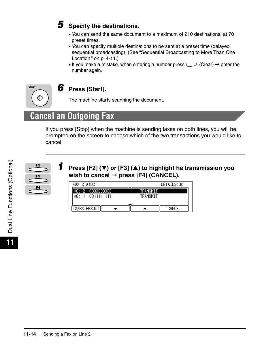 Cancel an outgoing fax, Cancel an outgoing fax -14 | Canon IMAGERUNNER 2010F User Manual | Page 319 / 382