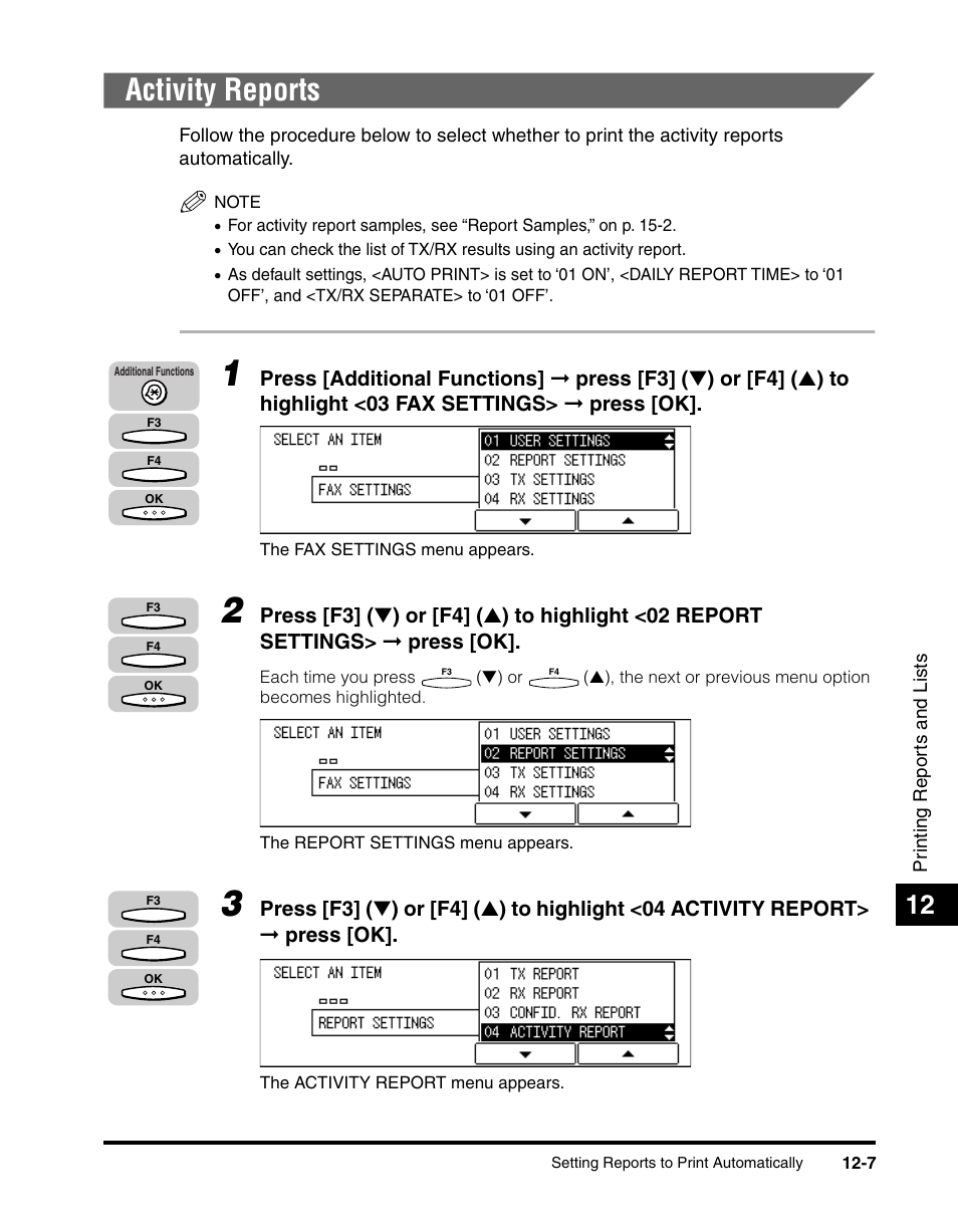 Activity reports, Activity reports -7 | Canon IMAGERUNNER 2010F User Manual | Page 328 / 382
