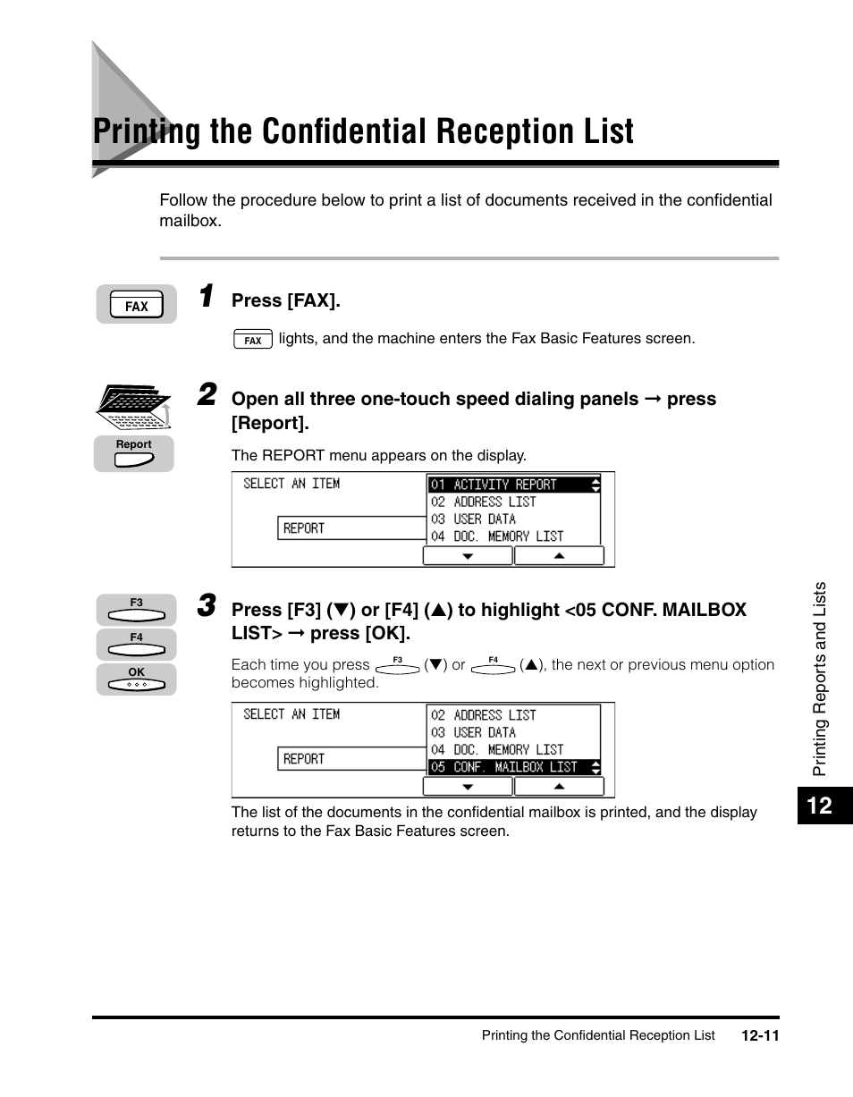 Printing the confidential reception list, Printing the confidential reception list -11 | Canon IMAGERUNNER 2010F User Manual | Page 332 / 382