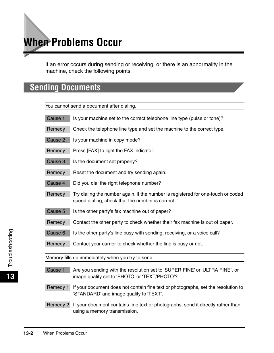When problems occur, Sending documents, When problems occur -2 | Sending documents -2 | Canon IMAGERUNNER 2010F User Manual | Page 339 / 382