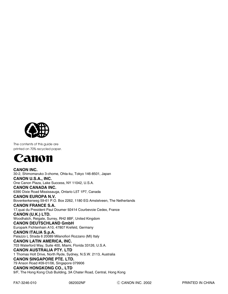 Canon IMAGERUNNER 2010F User Manual | Page 382 / 382