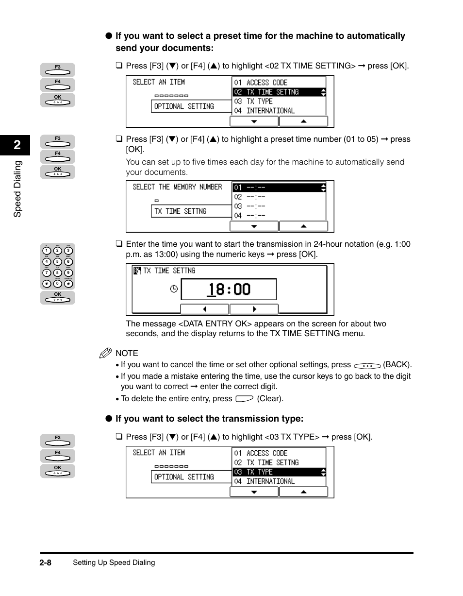Speed dialing, If you want to select the transmission type | Canon IMAGERUNNER 2010F User Manual | Page 53 / 382