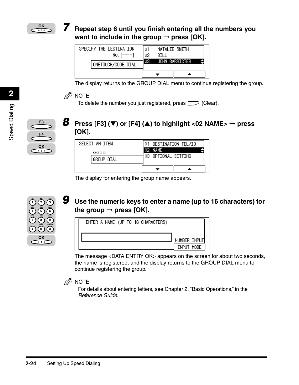Speed dialing | Canon IMAGERUNNER 2010F User Manual | Page 69 / 382