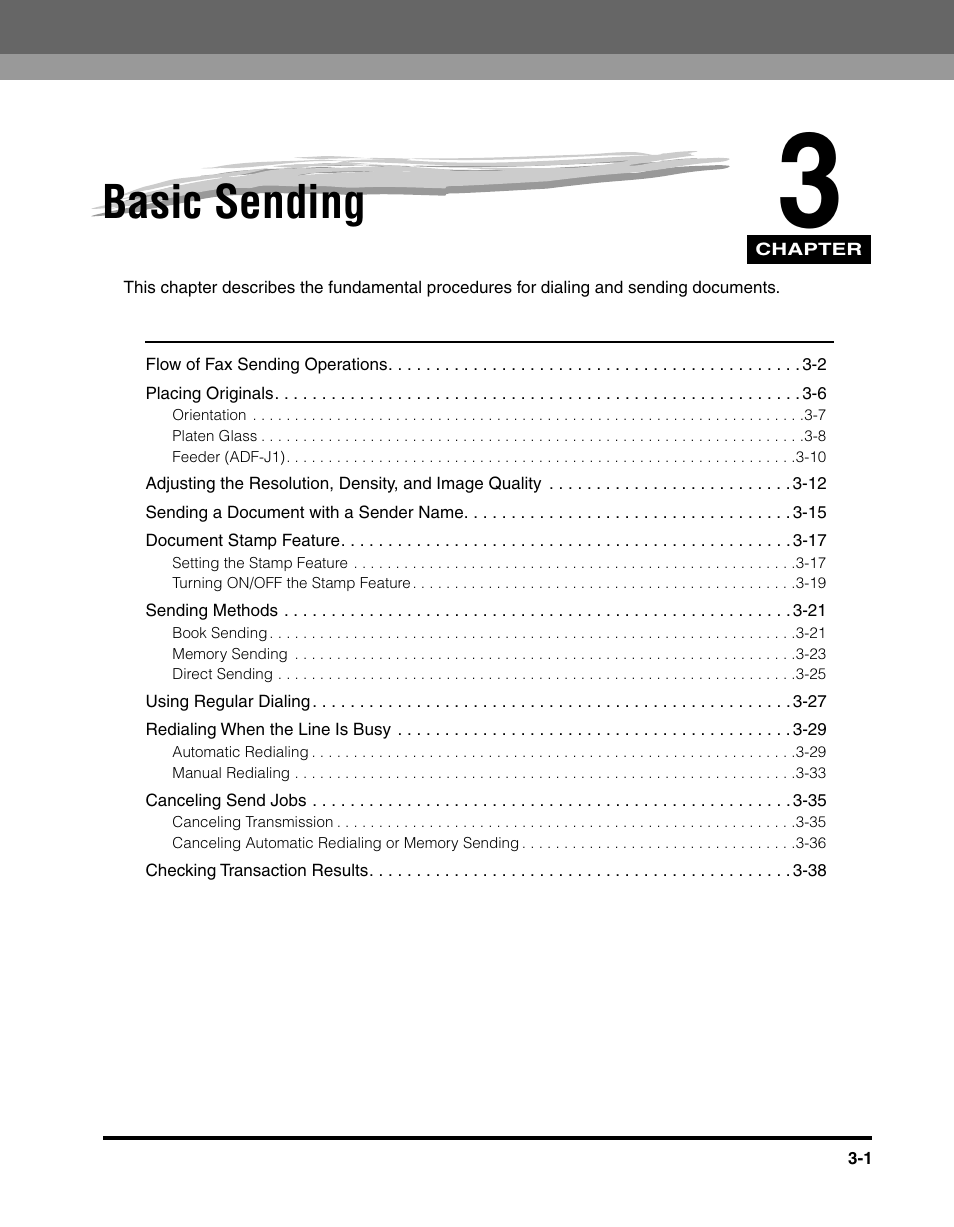 Basic sending, Chapter 3 | Canon IMAGERUNNER 2010F User Manual | Page 84 / 382