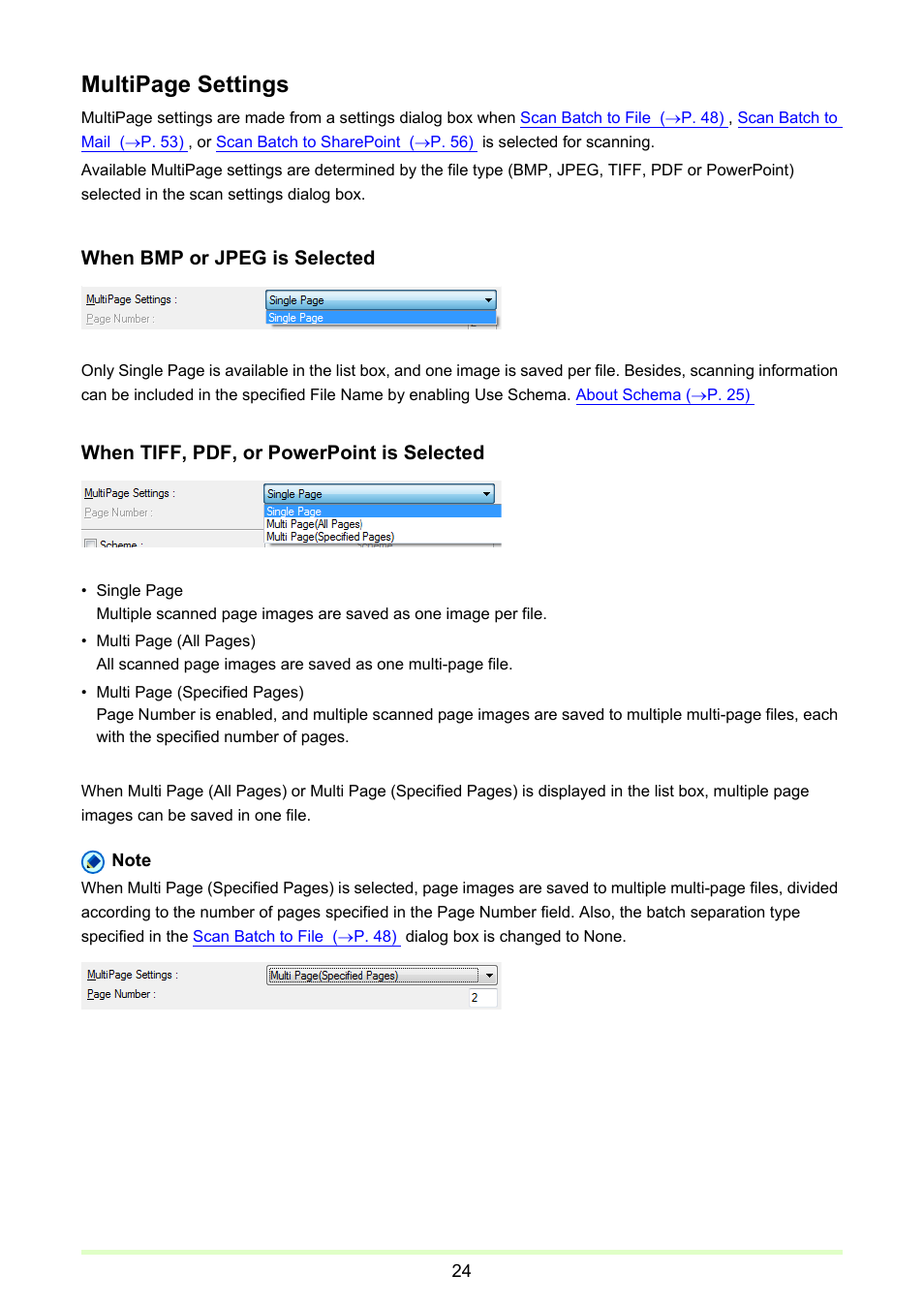 Multipage settings | Canon CAPTUREPERFECT 3.1 User Manual | Page 24 / 85