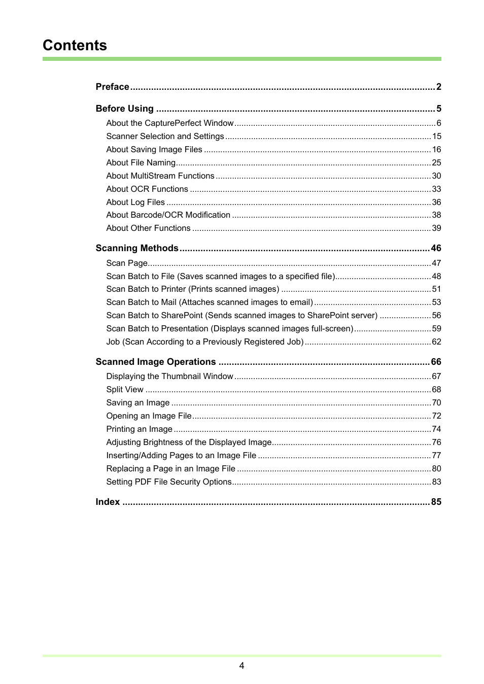 Canon CAPTUREPERFECT 3.1 User Manual | Page 4 / 85