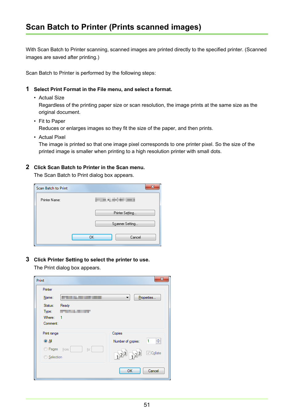 Scan batch to printer (prints scanned images), P. 51) | Canon CAPTUREPERFECT 3.1 User Manual | Page 51 / 85