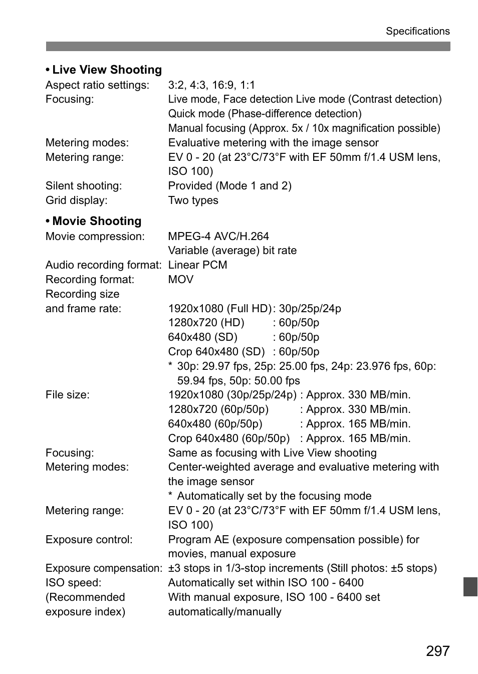 Canon EOS 60D User Manual | Page 297 / 320