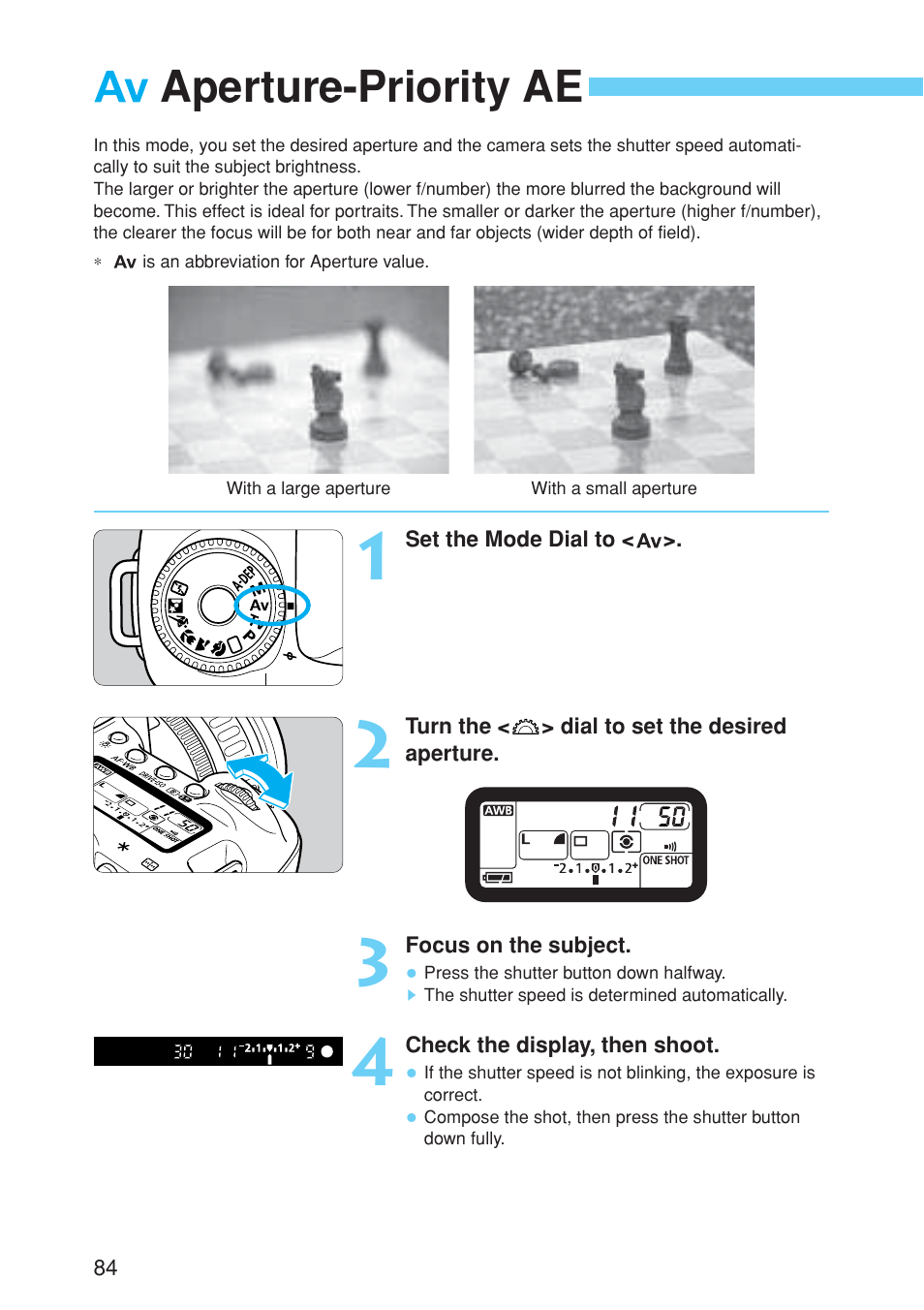 Aperture-priority ae | Canon EOS 10D User Manual | Page 84 / 183