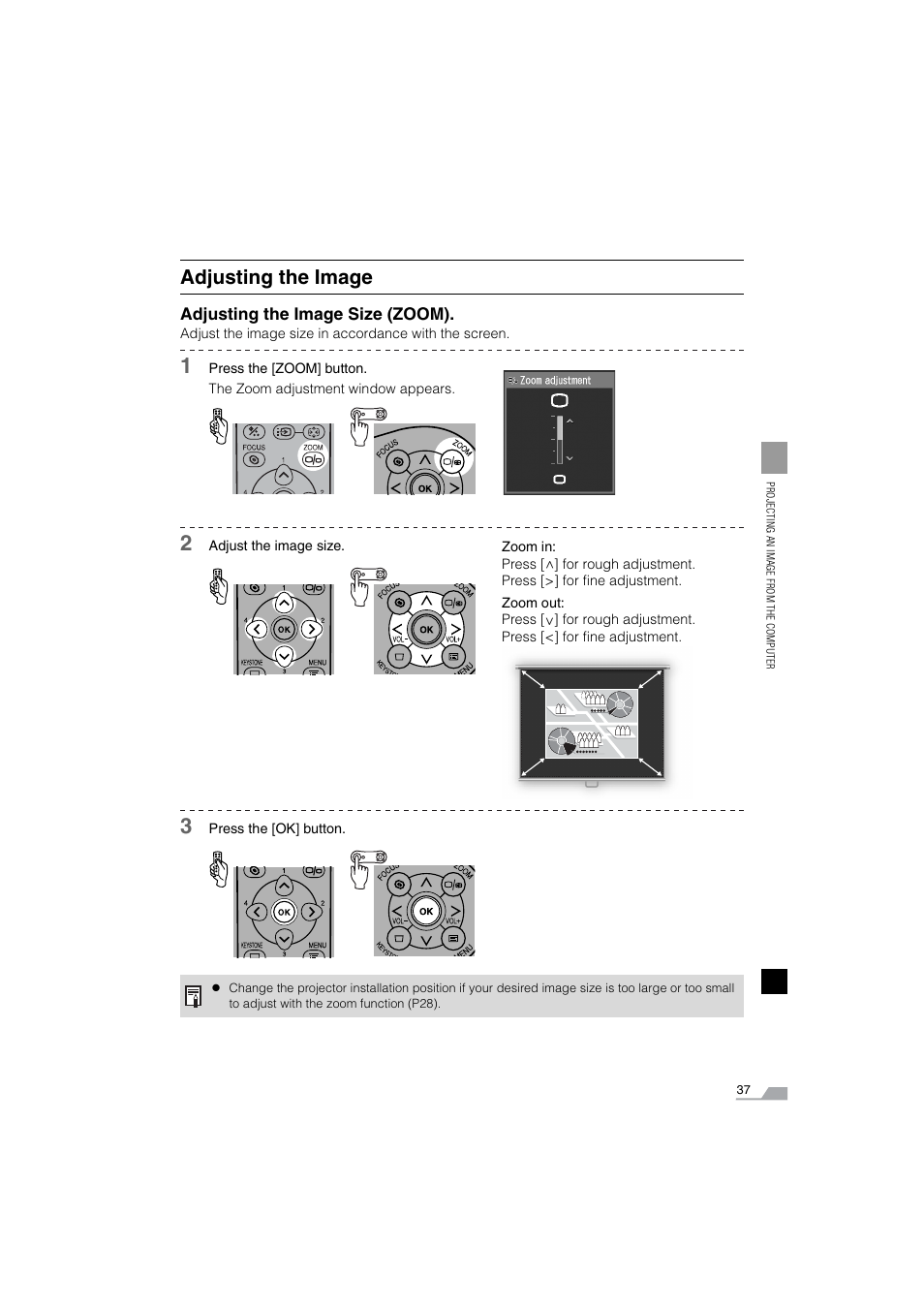 Adjusting the image | Canon SX6 User Manual | Page 37 / 133