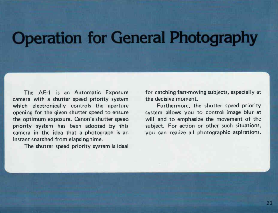 Canon AE-1 User Manual | Page 23 / 138