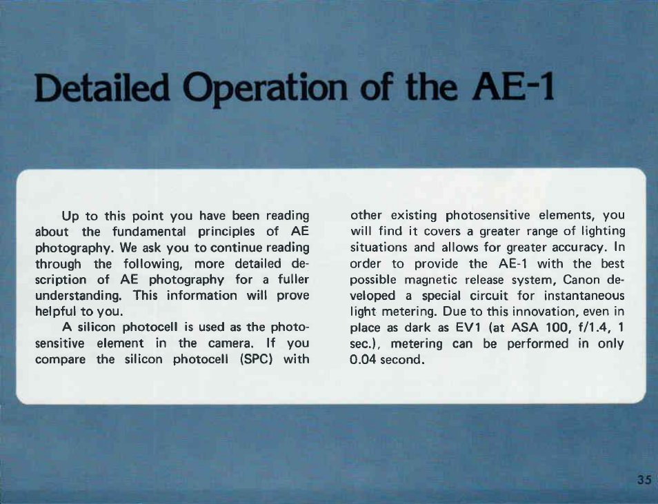 Canon AE-1 User Manual | Page 35 / 138