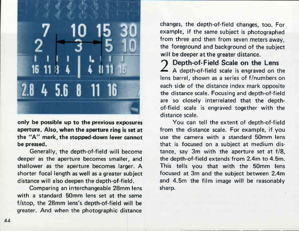 Setting the shutter speed | Canon AE-1 User Manual | Page 44 / 138