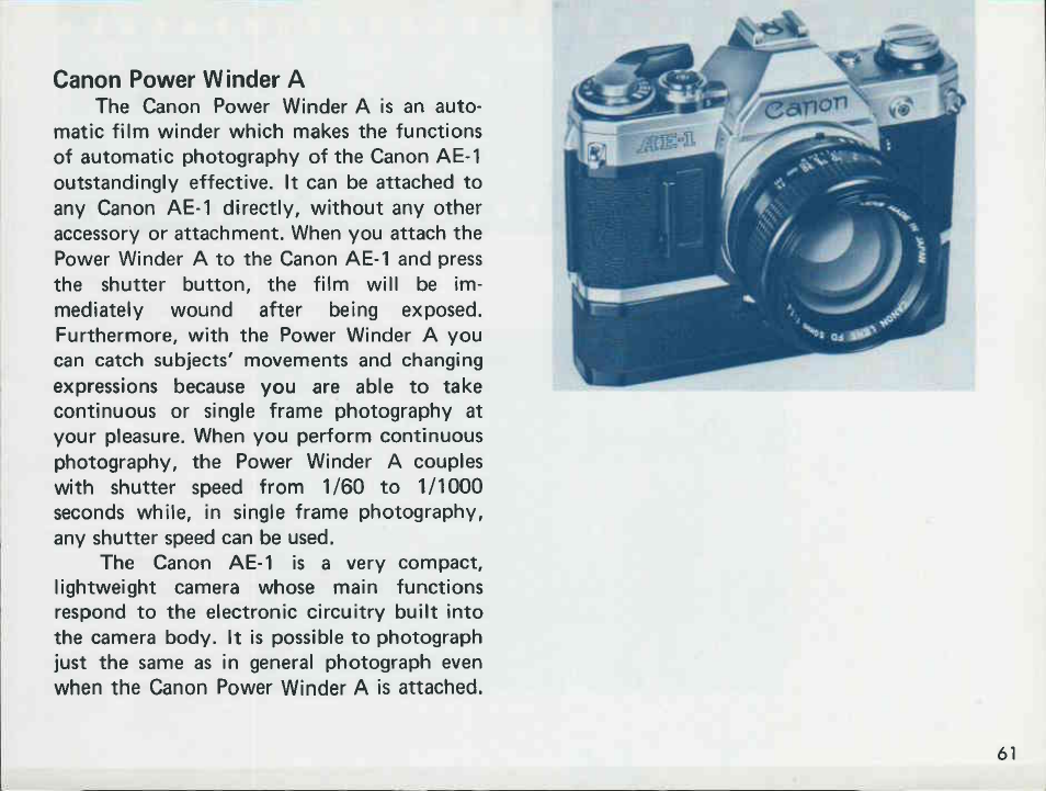 Double-check before shooting | Canon AE-1 User Manual | Page 61 / 138