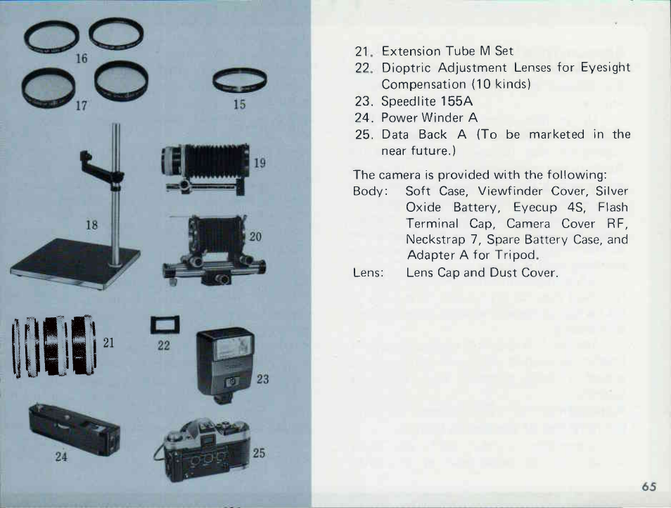 Meter sensitivity pattern, Metering range, Viewfinder information | Canon AE-1 User Manual | Page 65 / 138