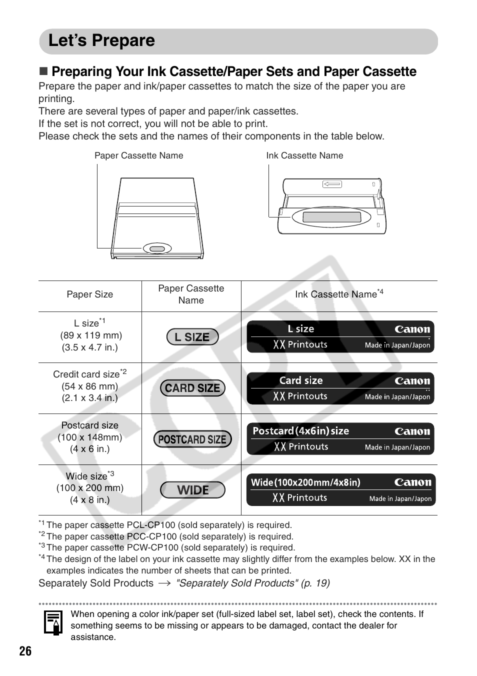 Let’s prepare | Canon CP710 User Manual | Page 28 / 69