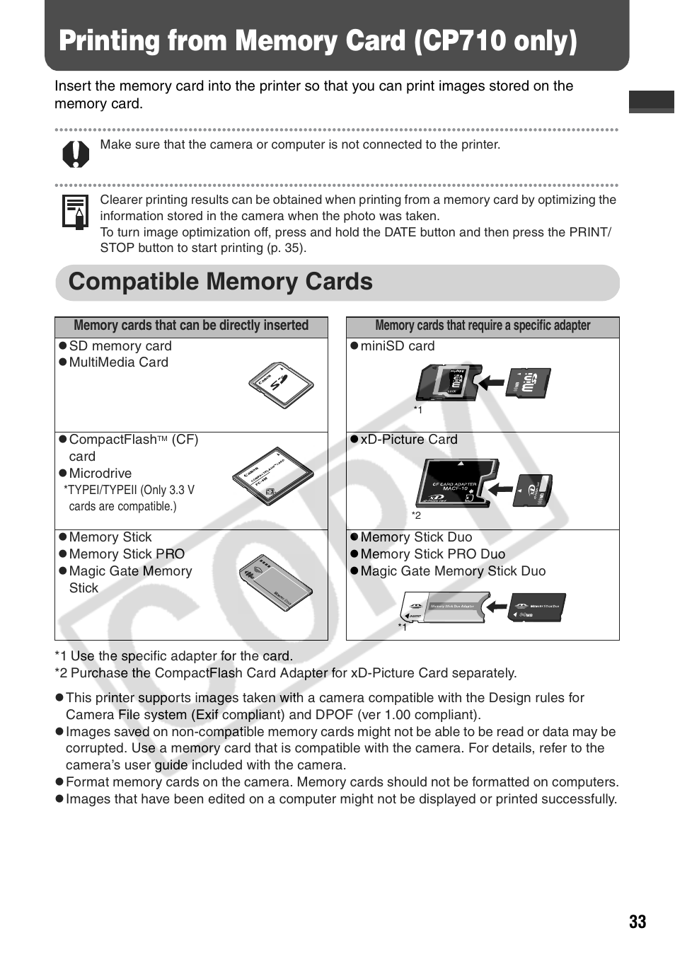 Canon CP710 User Manual | Page 35 / 69