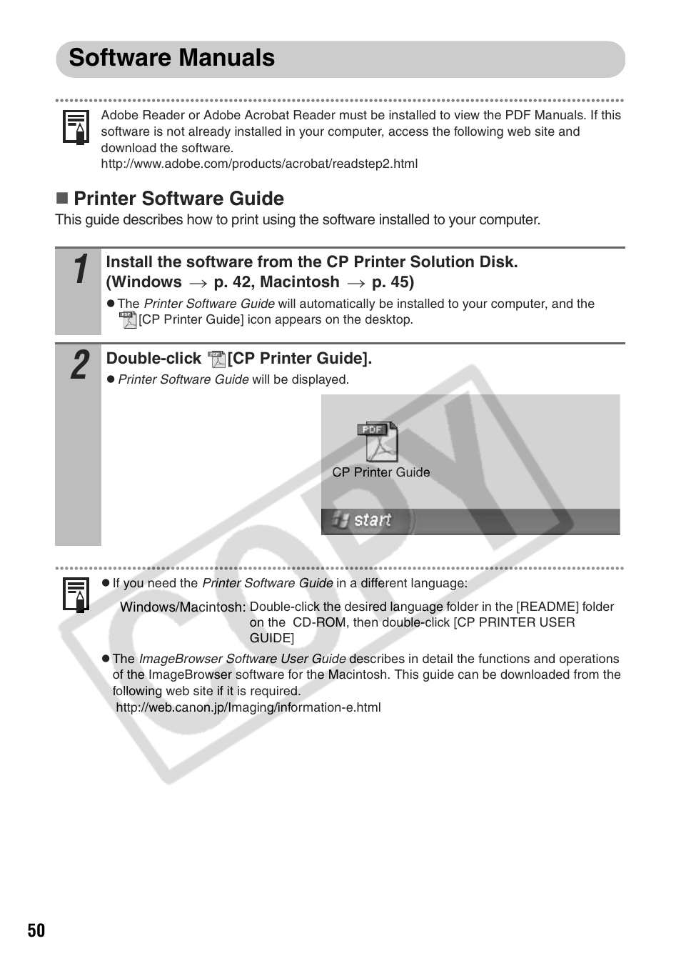 Software manuals | Canon CP710 User Manual | Page 52 / 69