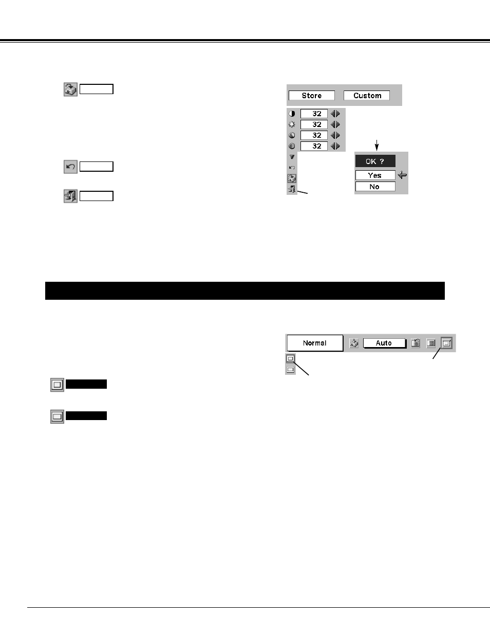 Picture screen adjustment, Video input | Canon LV-7345 User Manual | Page 34 / 44