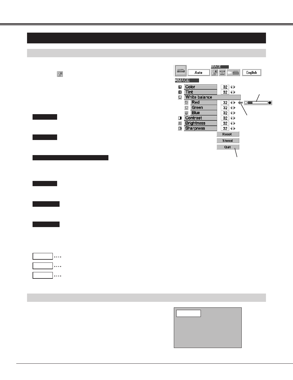 Picture image adjustment, Video mode, Adjusting the picture image | Normal function | Canon LV-7320U User Manual | Page 30 / 40