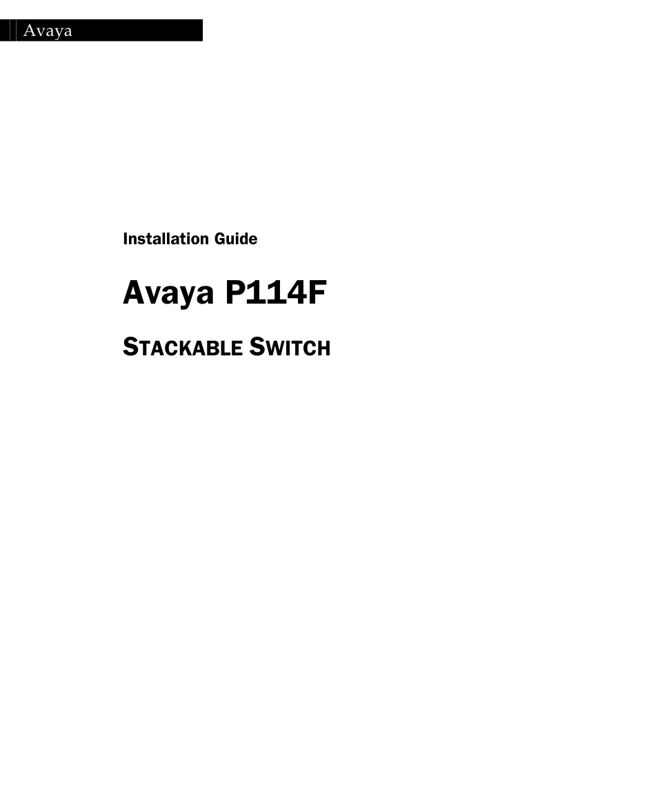 Avaya P114F User Manual | 14 pages