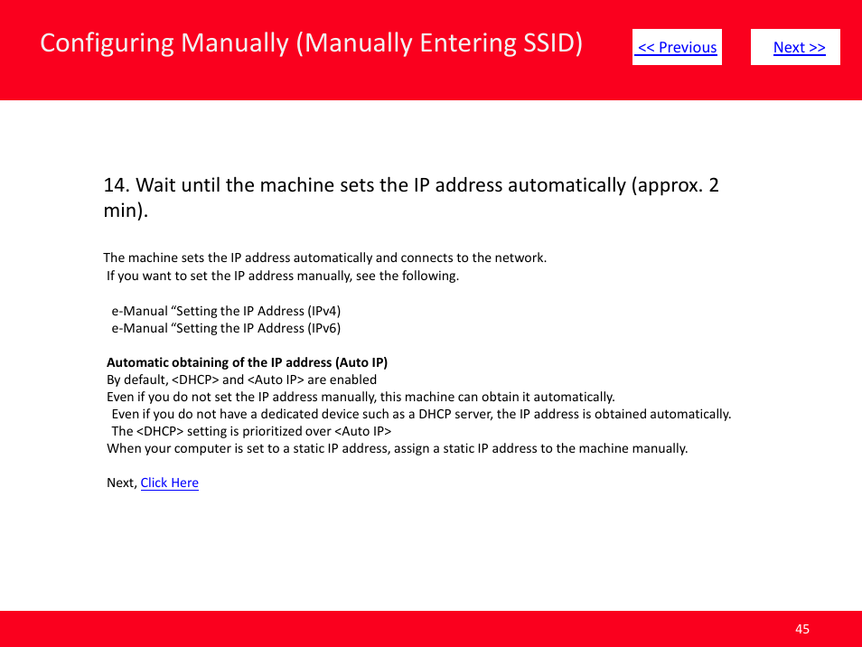 Slide number 45, Configuring manually (manually entering ssid) | Canon MF8380CDW User Manual | Page 45 / 46