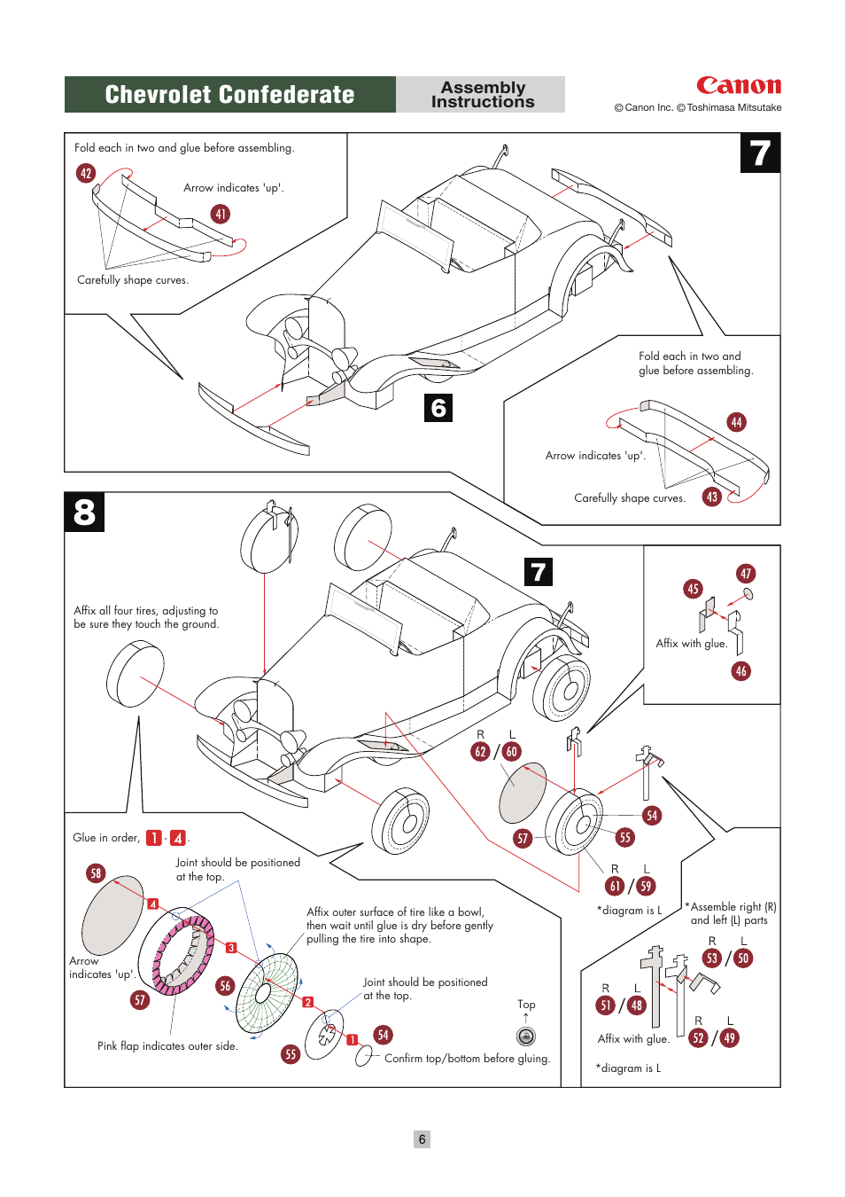 Chevrolet confederate, Assembly instructions | Canon Deluxe Sports Roadster 1 User Manual | Page 6 / 6