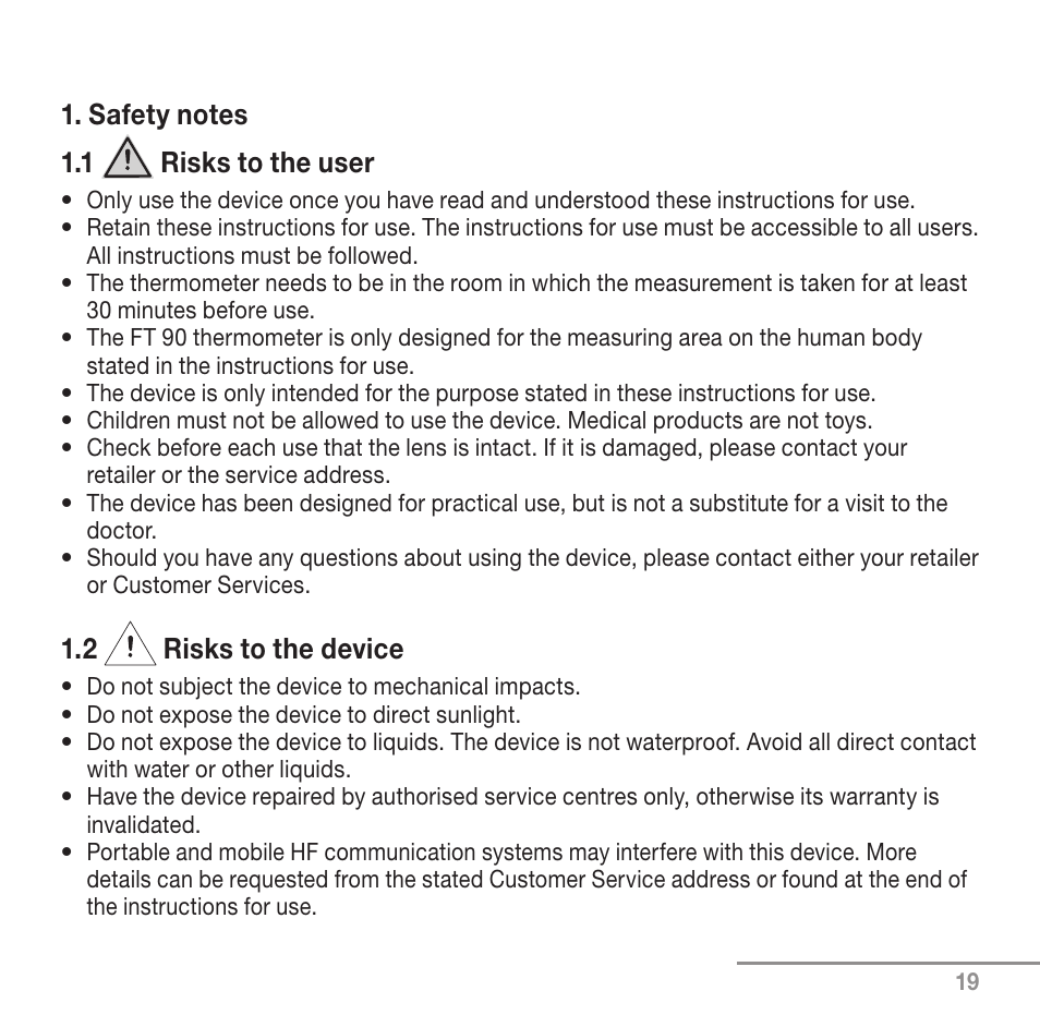 Beurer FT 90 User Manual | Page 19 / 144