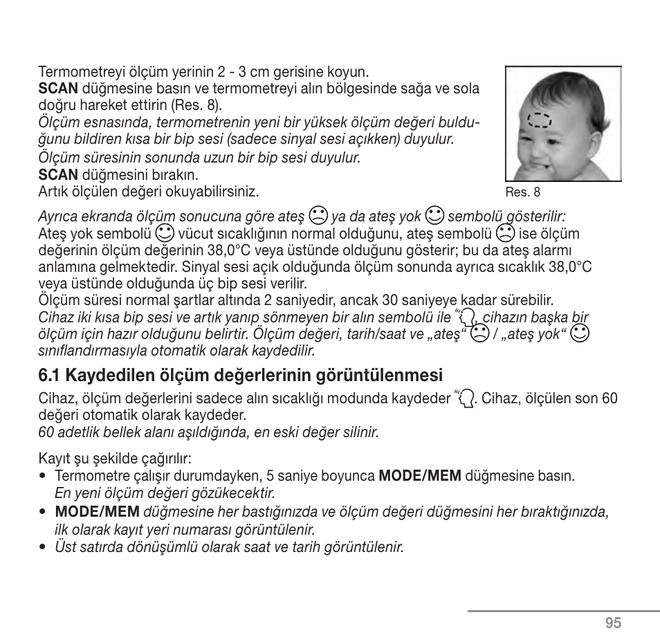 1 kaydedilen ölçüm değerlerinin görüntülenmesi | Beurer FT 90 User Manual | Page 95 / 144