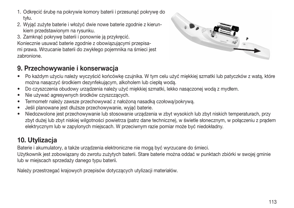 Przechowywanie i konserwacja, Utylizacja | Beurer FT 70 User Manual | Page 113 / 120