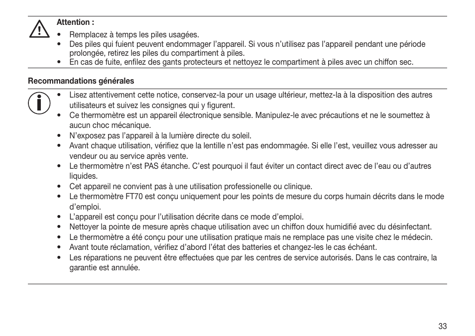 Beurer FT 70 User Manual | Page 33 / 120