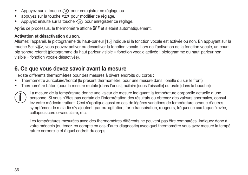 Ce que vous devez savoir avant la mesure | Beurer FT 70 User Manual | Page 36 / 120